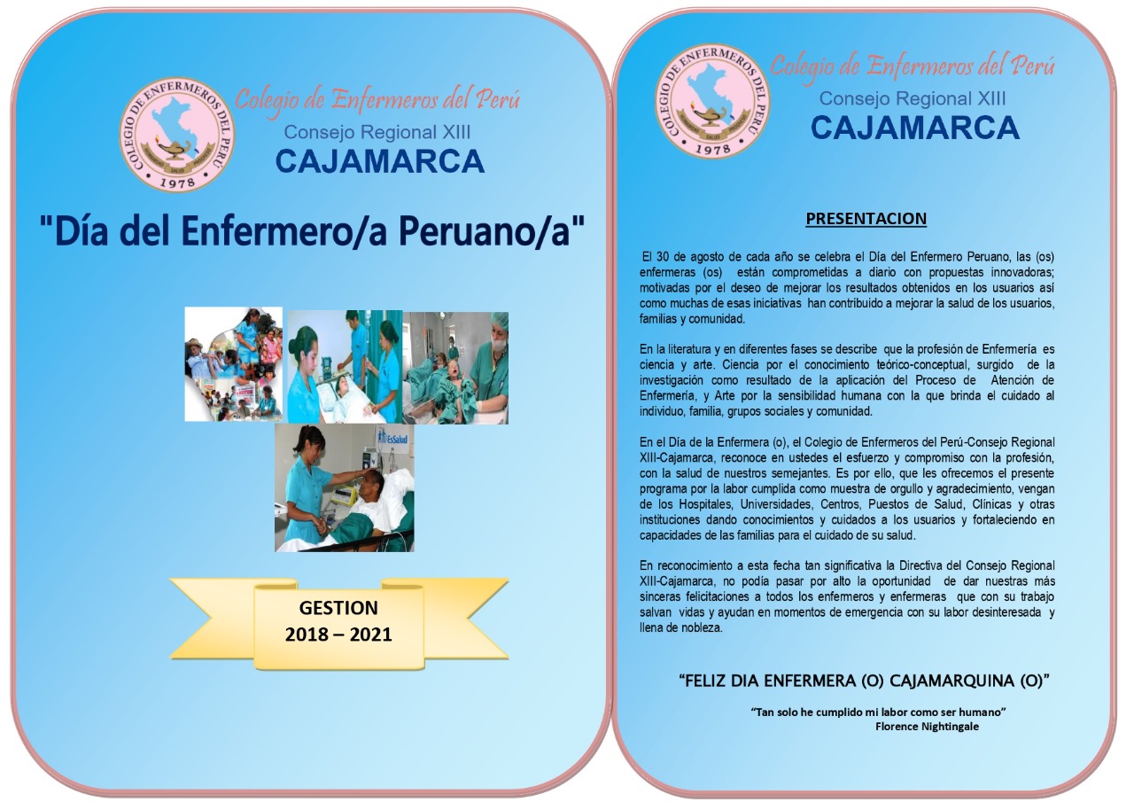 Dia del Enfermero Colegio de Enfermeros Cajamarca 2021